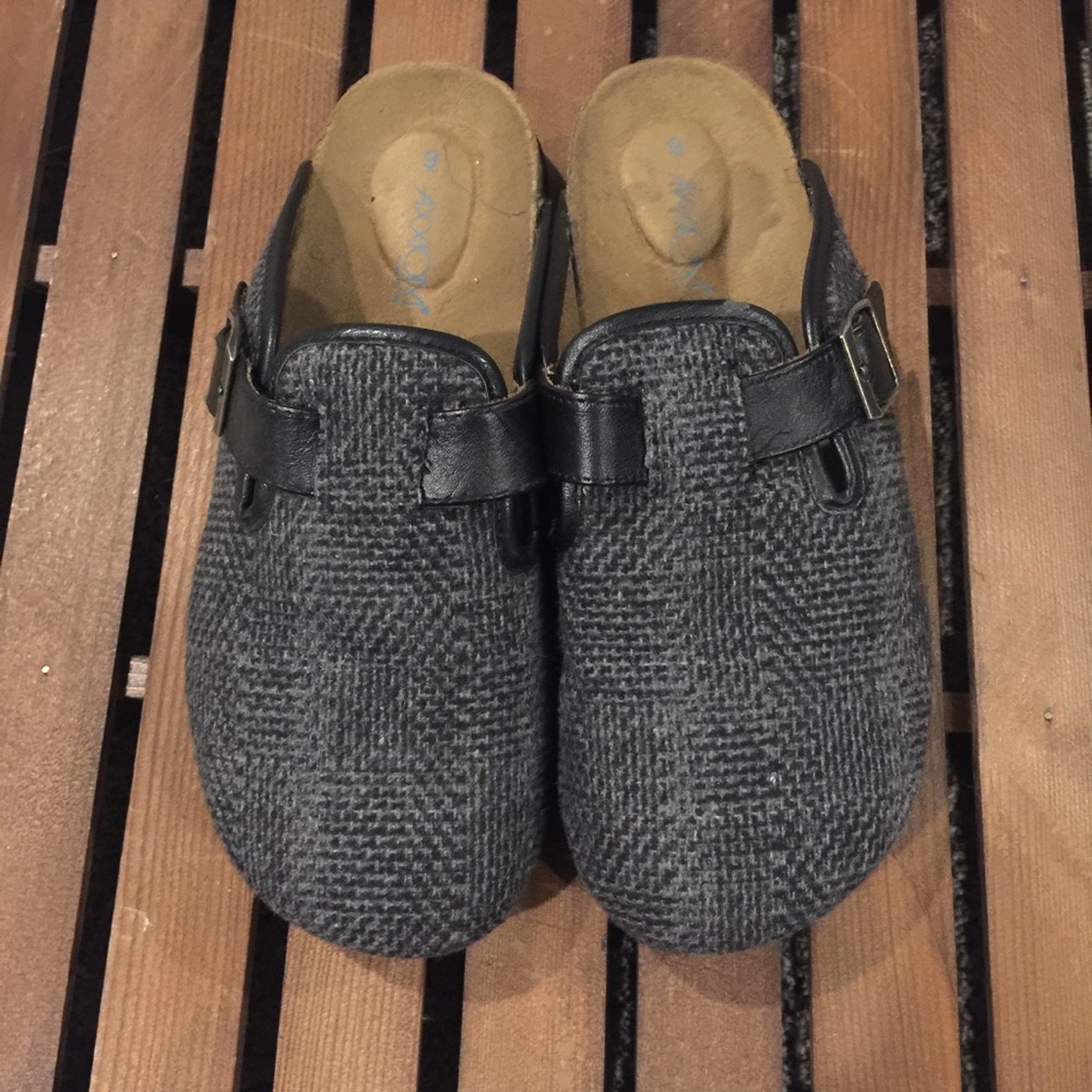 Tweed Mules, Slip-on Shoes with Buckle